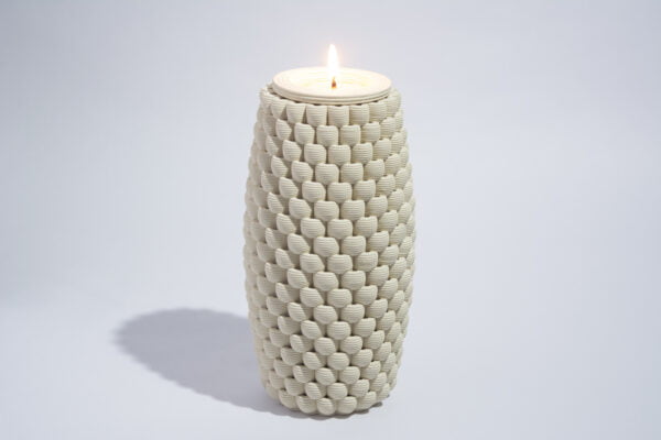 flowery with candle- 3d printer ceramic vase